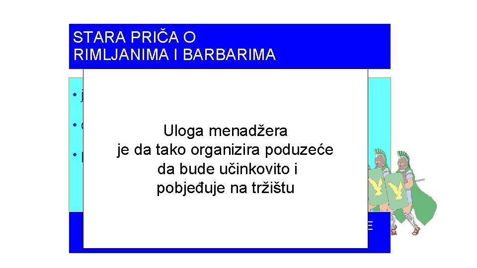 STARA PRIČA O RIMLJANIMA I BARBARIMA • jedan barbarin je jači od jednog Rimljana