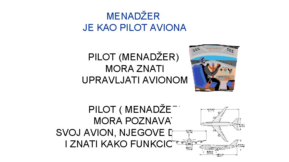 MENADŽER JE KAO PILOT AVIONA PILOT (MENADŽER) MORA ZNATI UPRAVLJATI AVIONOM PILOT ( MENADŽER)