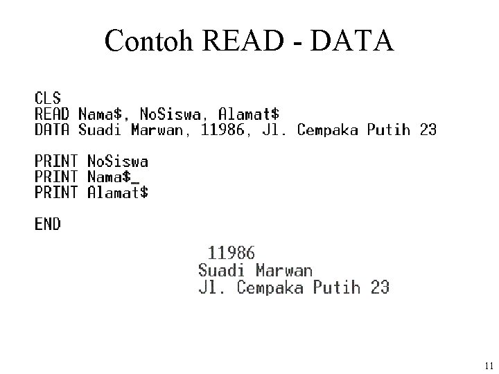 Contoh READ - DATA 11 