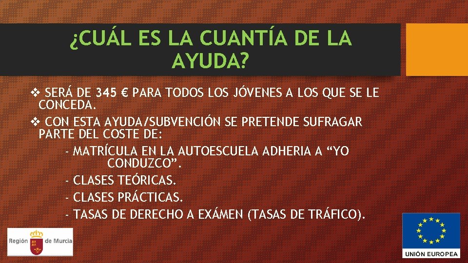 ¿CUÁL ES LA CUANTÍA DE LA AYUDA? v SERÁ DE 345 € PARA TODOS