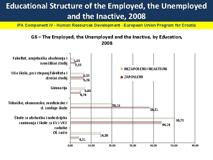 Educational Structure of the Employed, the Unemployed and the Inactive, 2008 IPA Component IV