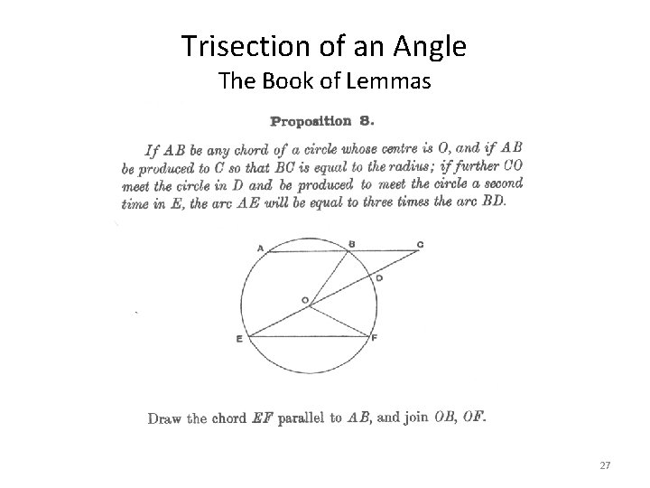 Trisection of an Angle The Book of Lemmas 27 
