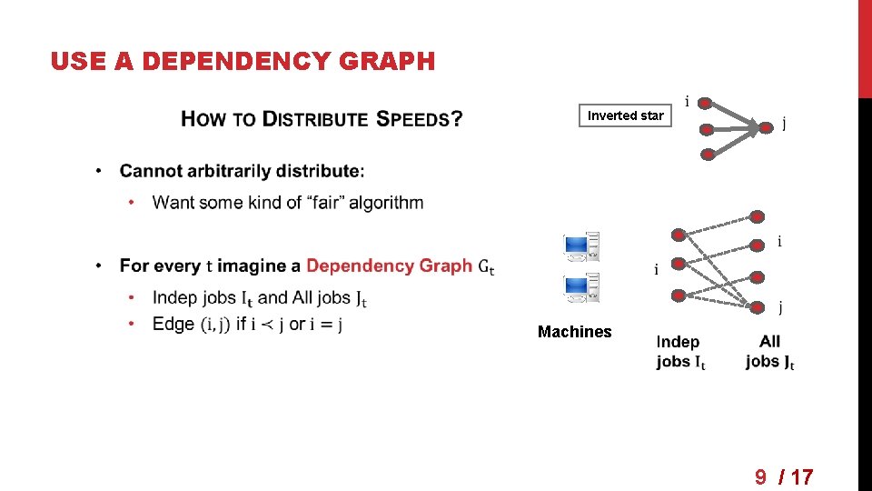 USE A DEPENDENCY GRAPH Inverted star Machines 9 / 17 