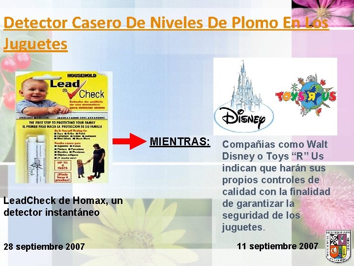 Detector Casero De Niveles De Plomo En Los Juguetes MIENTRAS: Lead. Check de Homax,