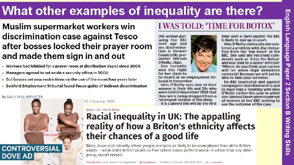 English Language Paper 2 Section B Writing Skills What other examples of inequality are
