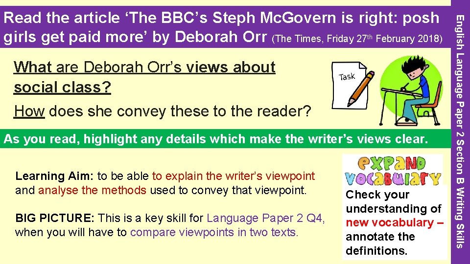 What are Deborah Orr’s views about social class? How does she convey these to