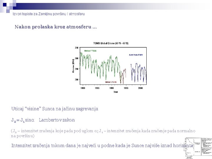 Izvori toplote za Zemljinu površinu i atmosferu Nakon prolaska kroz atmosferu. . . Uticaj