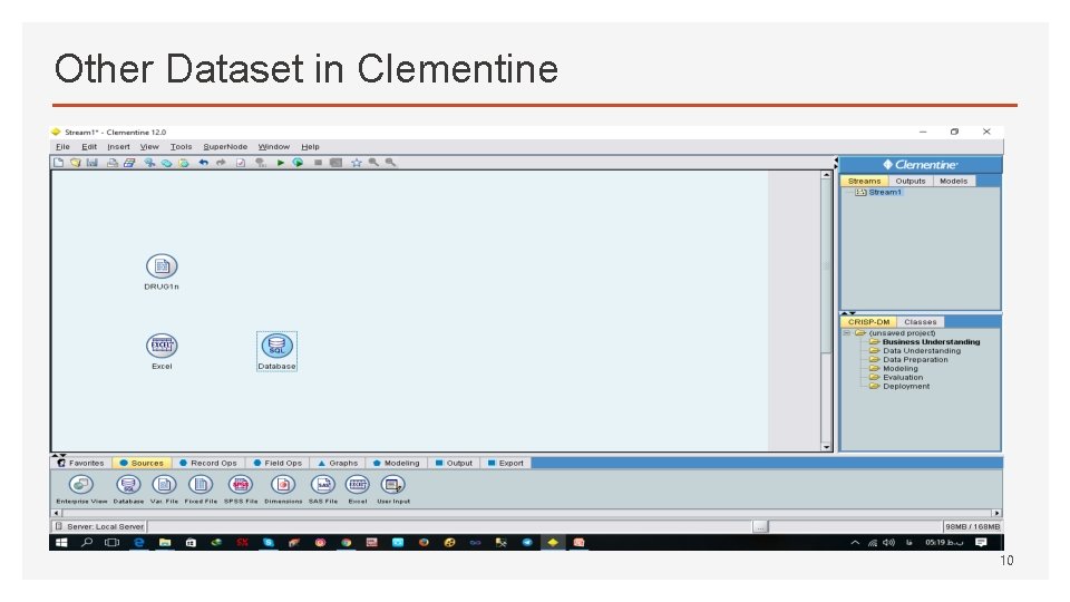 Other Dataset in Clementine 10 