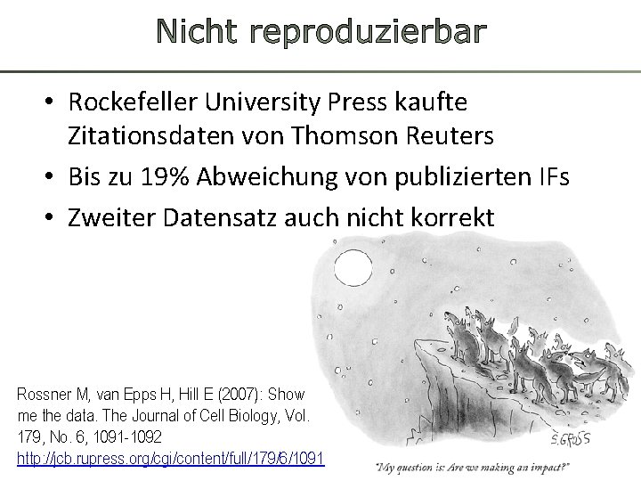  • Rockefeller University Press kaufte Zitationsdaten von Thomson Reuters • Bis zu 19%