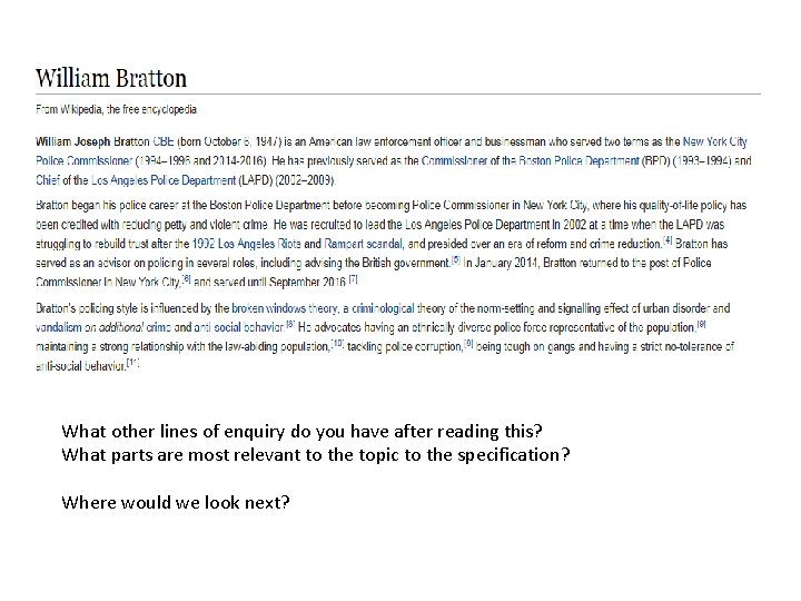 What other lines of enquiry do you have after reading this? What parts are