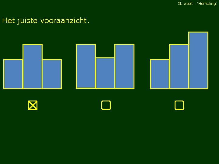 5 L week : ‘Herhaling’ Het juiste vooraanzicht. 