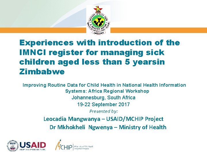 Experiences with introduction of the IMNCI register for managing sick children aged less than