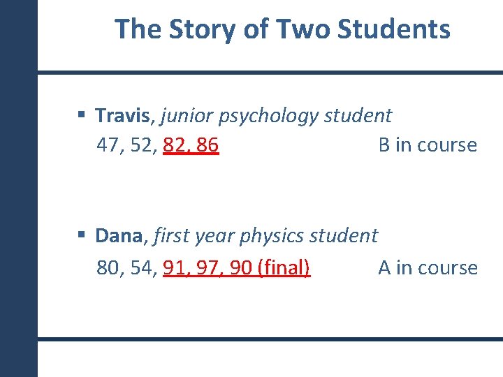 The Story of Two Students § Travis, junior psychology student 47, 52, 86 B