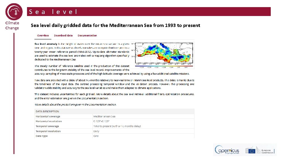 Sea Climate Change level Sea level daily gridded data for the Mediterranean Sea from