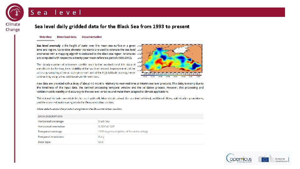 Sea Climate Change level Sea level daily gridded data for the Black Sea from