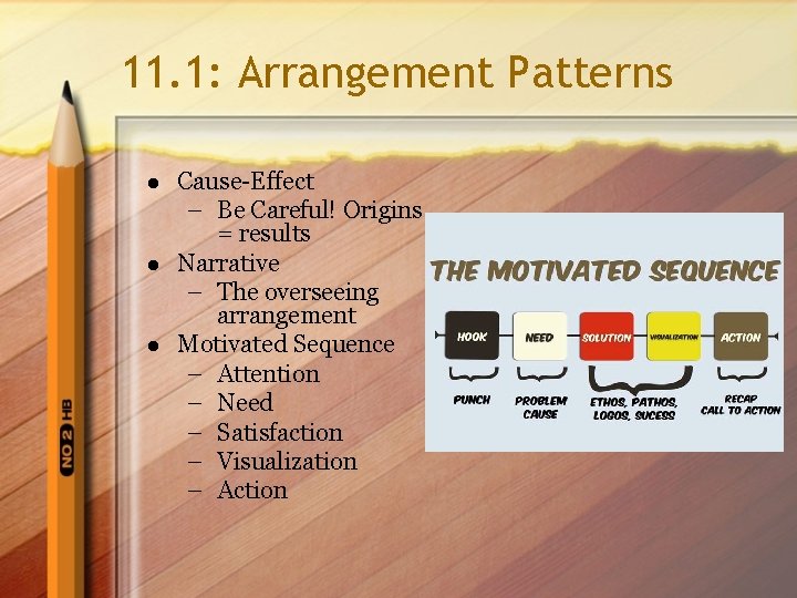 11. 1: Arrangement Patterns l l l Cause-Effect – Be Careful! Origins = results