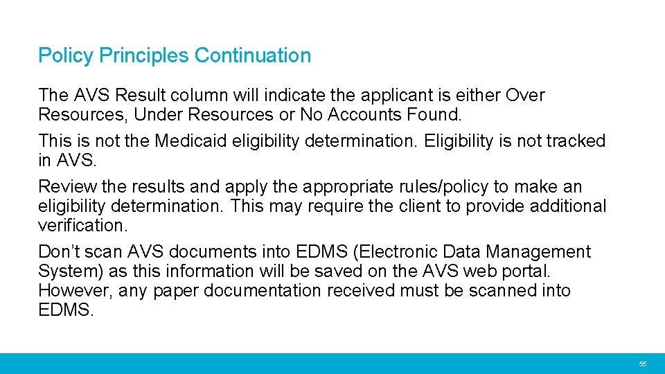 Policy Principles Continuation The AVS Result column will indicate the applicant is either Over