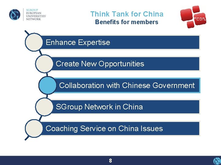 Think Tank for China Benefits for members Enhance Expertise Create New Opportunities Collaboration with