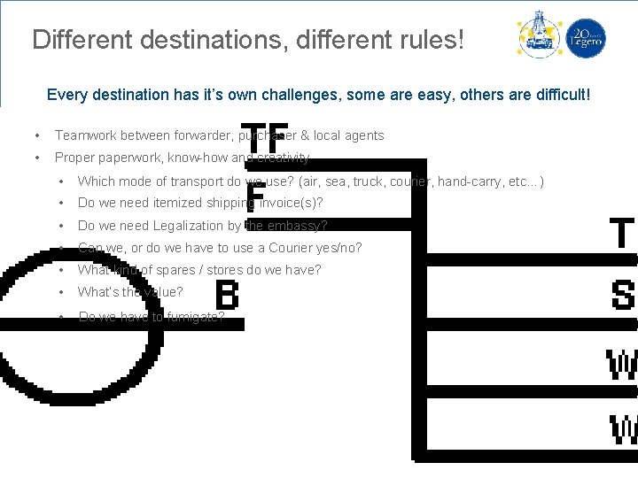 Different destinations, different rules! Every destination has it’s own challenges, some are easy, others