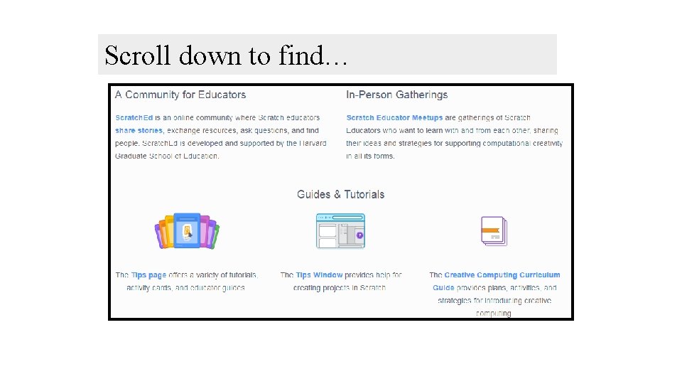 Scroll down to find… 