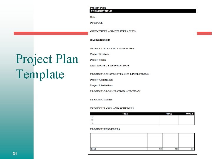 Project Plan Template 31 