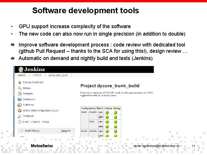 Software development tools • • GPU support increase complexity of the software The new