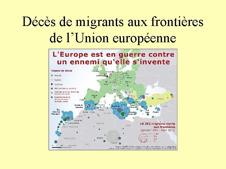 Décès de migrants aux frontières de l’Union européenne 