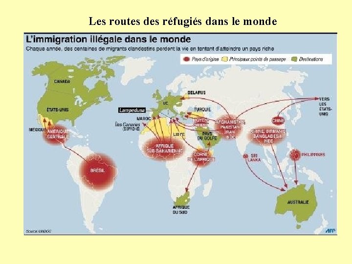 Les routes des réfugiés dans le monde 