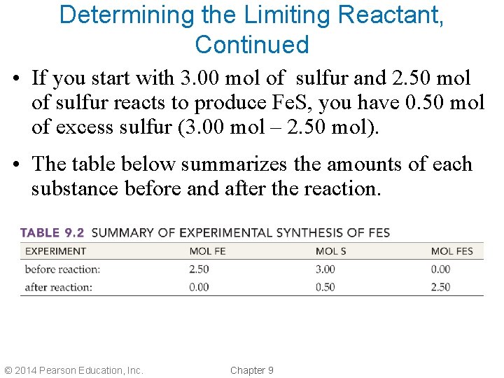 Determining the Limiting Reactant, Continued • If you start with 3. 00 mol of