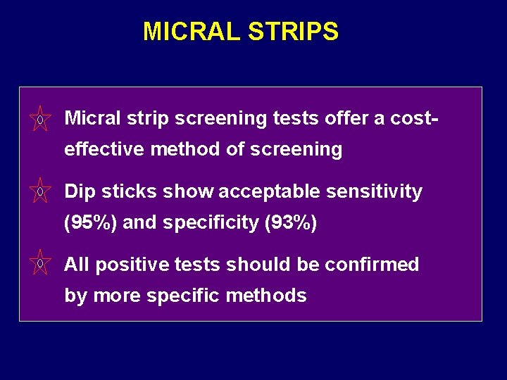 MICRAL STRIPS Micral strip screening tests offer a costeffective method of screening Dip sticks