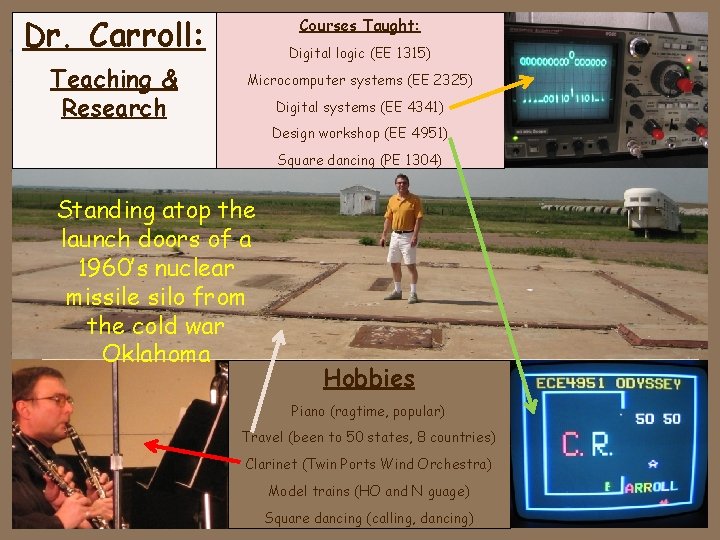Dr. Carroll: Teaching & Research Courses Taught: Digital logic (EE 1315) Microcomputer systems (EE