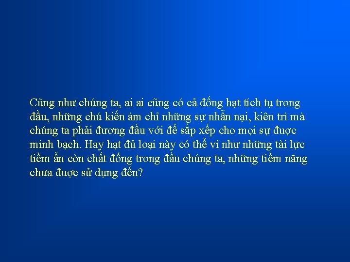 Cũng như chúng ta, ai ai cũng có cả đống hạt tích tụ trong