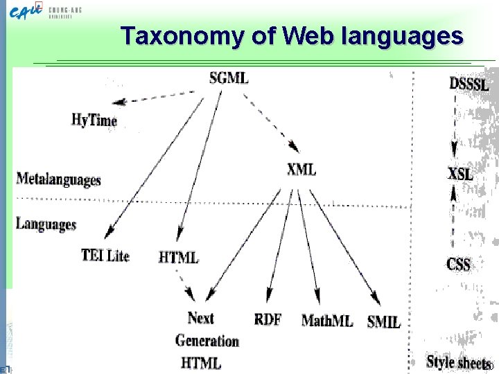 Taxonomy of Web languages 20 