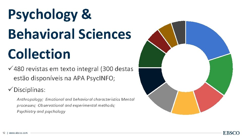 Psychology & Behavioral Sciences Collection ü 480 revistas em texto integral (300 destas estão