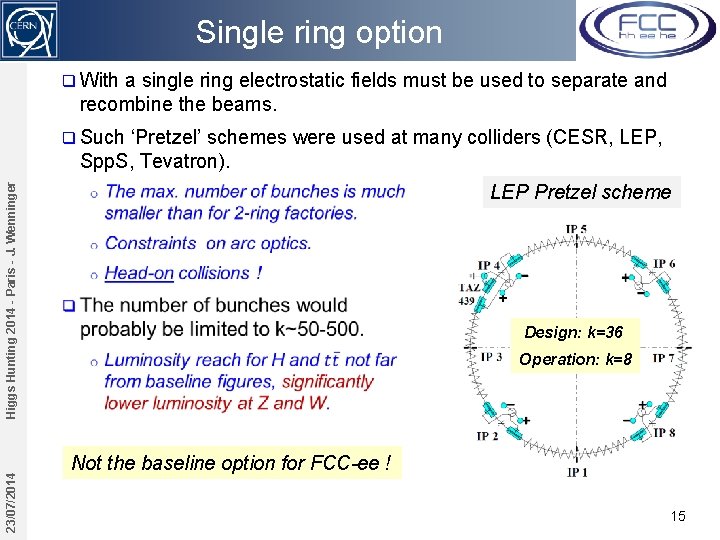 Single ring option q With a single ring electrostatic fields must be used to