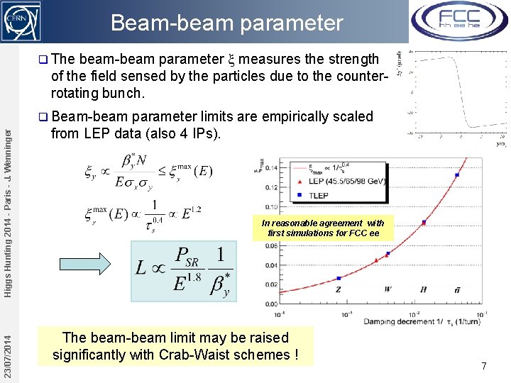 Beam-beam parameter beam-beam parameter x measures the strength of the field sensed by the