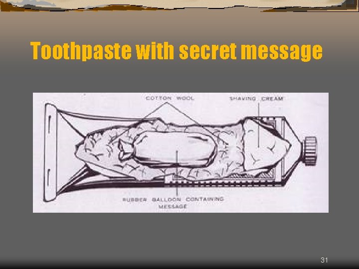 Toothpaste with secret message 31 