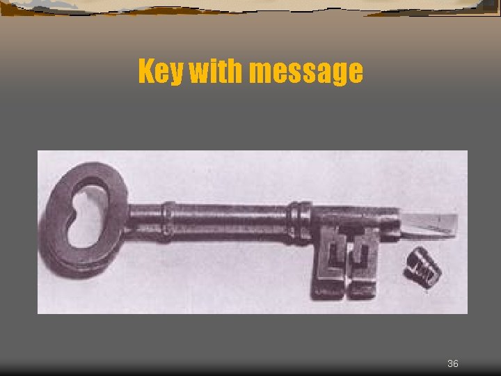 Key with message 36 