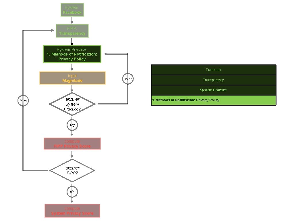 System: Facebook FIPP: Transparency System Practice: 1. Methods of Notification: Privacy Policy Facebook input