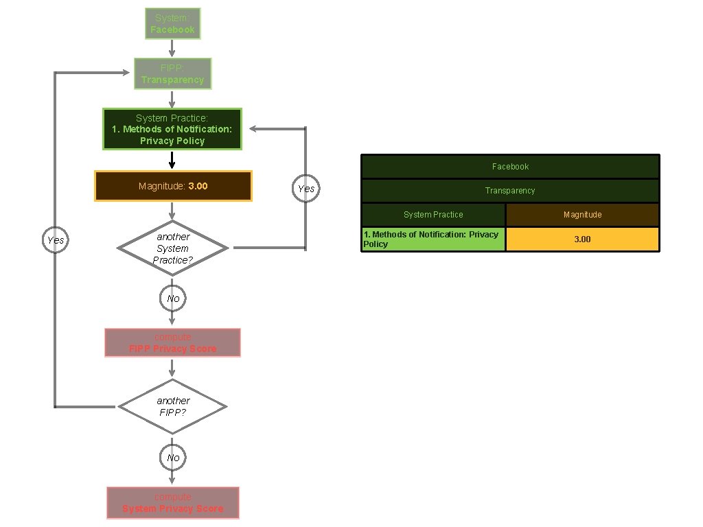 System: Facebook FIPP: Transparency System Practice: 1. Methods of Notification: Privacy Policy Facebook Magnitude: