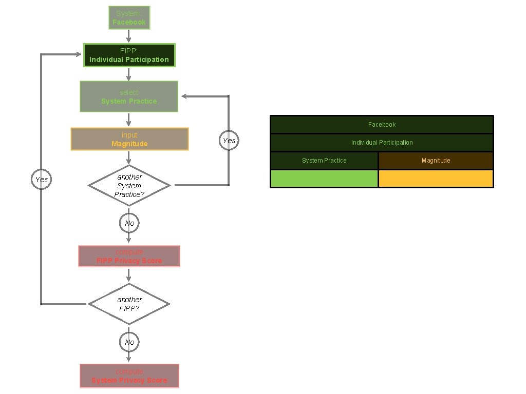 System: Facebook FIPP: Individual Participation select System Practice Facebook input Magnitude Yes Individual Participation