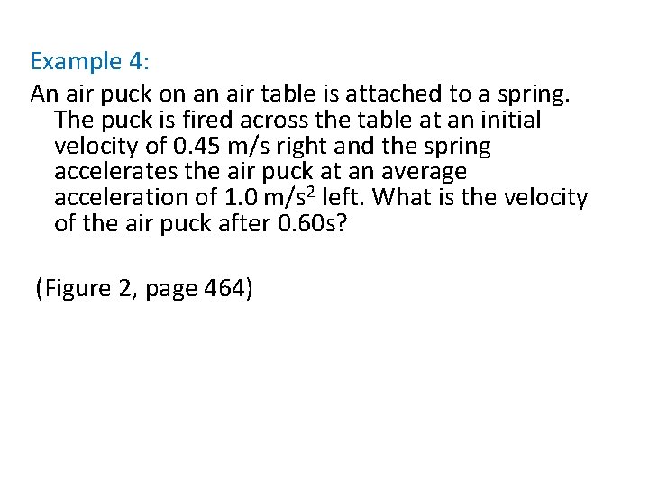 Example 4: An air puck on an air table is attached to a spring.