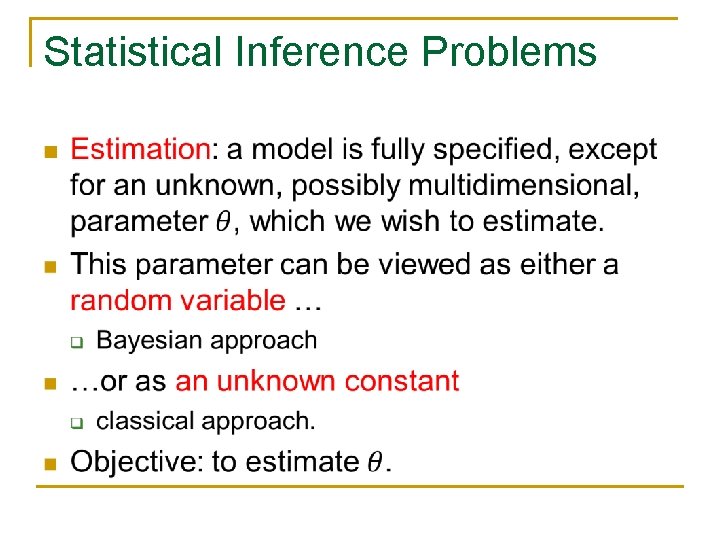 Statistical Inference Problems n 