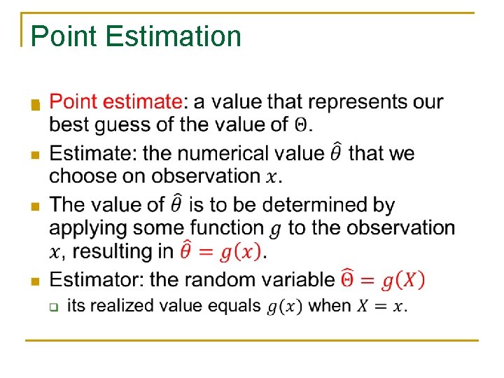 Point Estimation n 