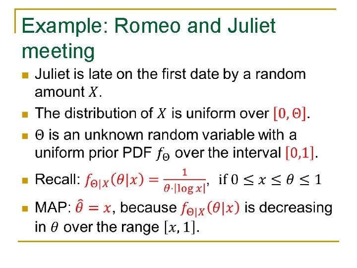 Example: Romeo and Juliet meeting n 