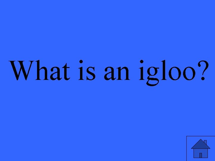 What is an igloo? 