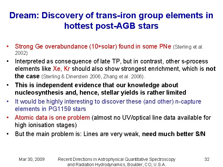 Dream: Discovery of trans-iron group elements in hottest post-AGB stars • Strong Ge overabundance