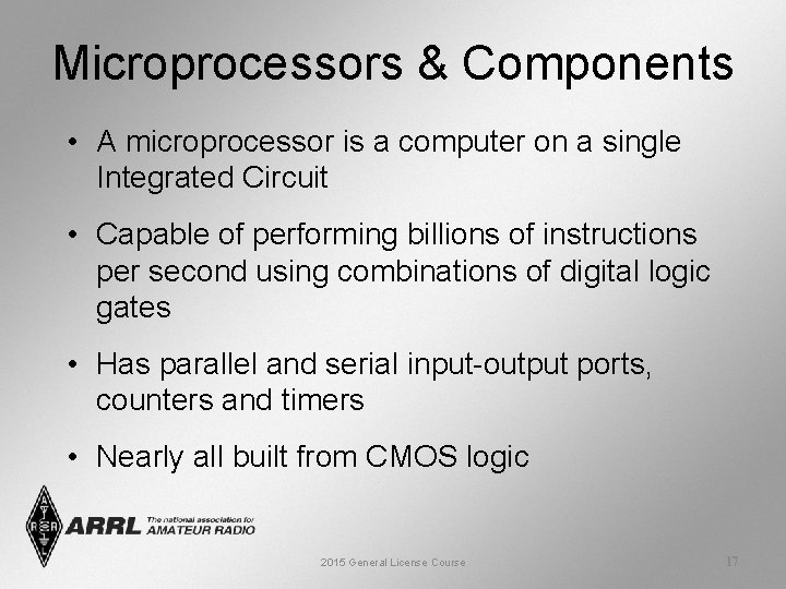 Microprocessors & Components • A microprocessor is a computer on a single Integrated Circuit