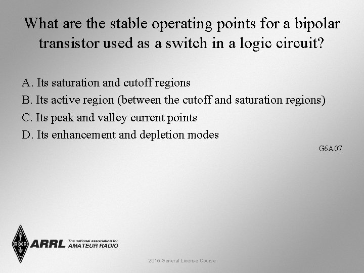 What are the stable operating points for a bipolar transistor used as a switch