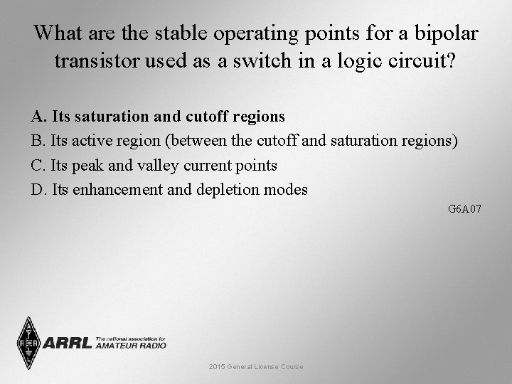 What are the stable operating points for a bipolar transistor used as a switch